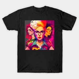 Vibrant girls, generative AI T-Shirt